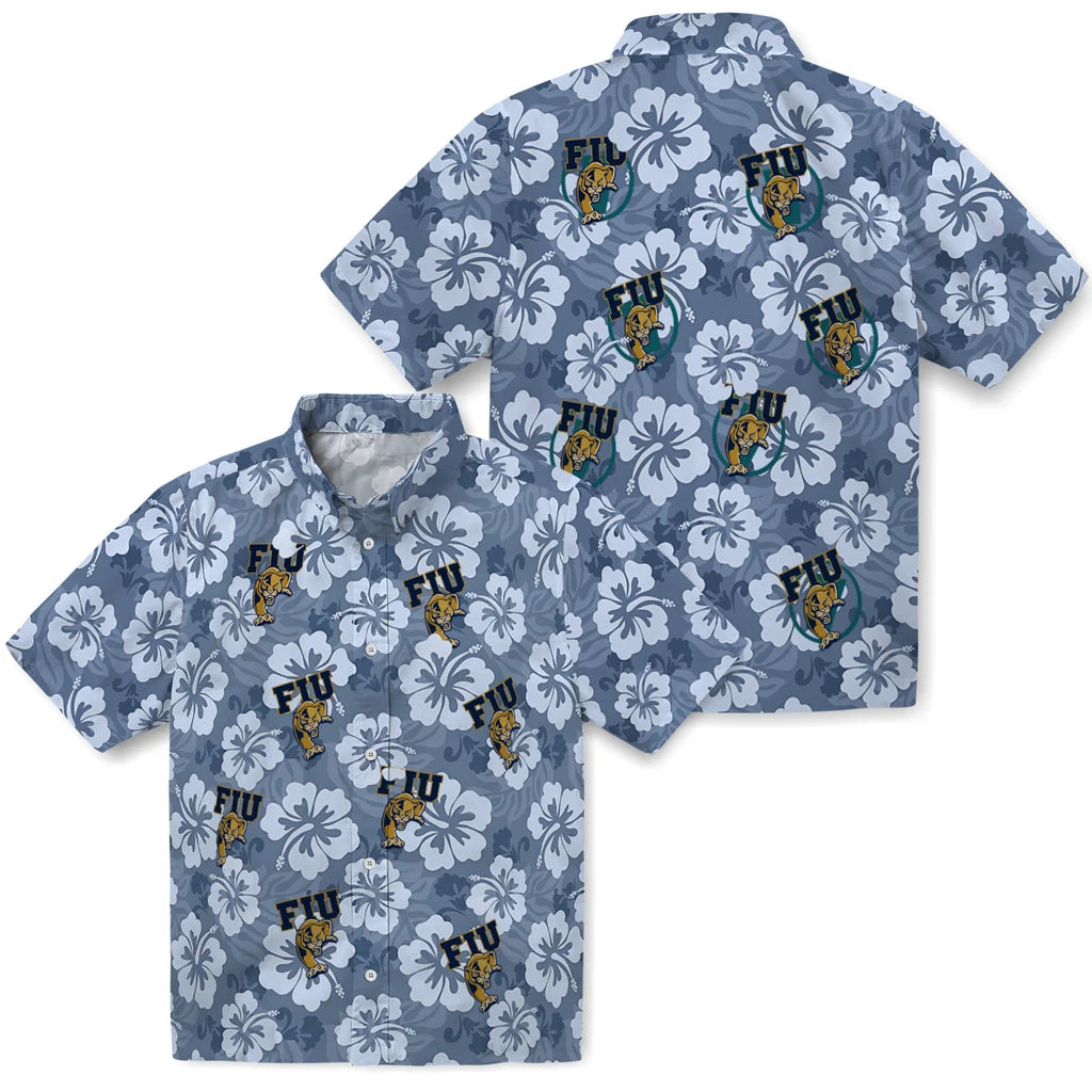 FIU Panthers Hawaiian Shirt - Hibiscus Cluster | Moonbestprint