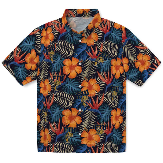 FIU Panthers Hawaiian Shirt - Hibiscus Foliage | Moonbestprint
