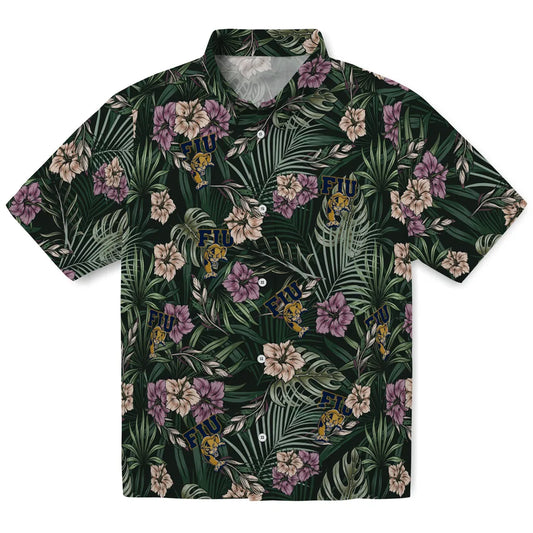 FIU Panthers Hawaiian Shirt - Hibiscus Leaves Pattern | Moonbestprint