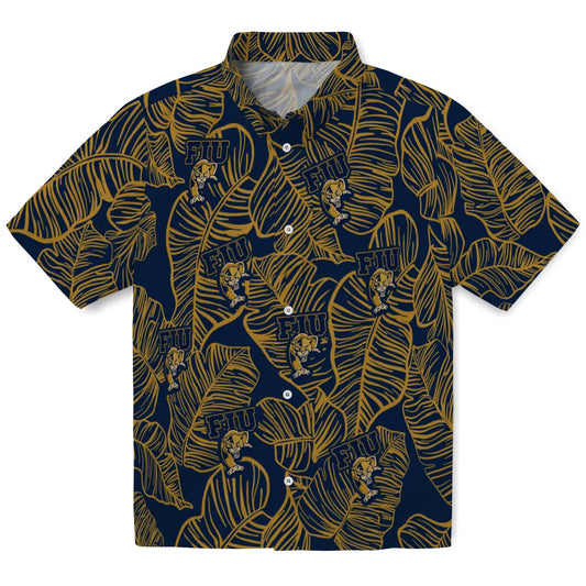 FIU Panthers Hawaiian Shirt - Leaf Outline | Moonbestprint