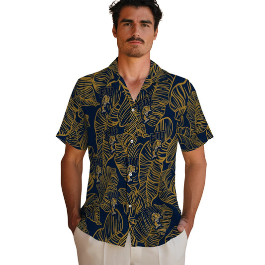 FIU Panthers Hawaiian Shirt - Leaf Outline | Moonbestprint