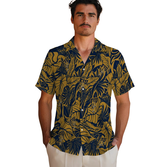 FIU Panthers Hawaiian Shirt - Monstera Layer | Moonbestprint