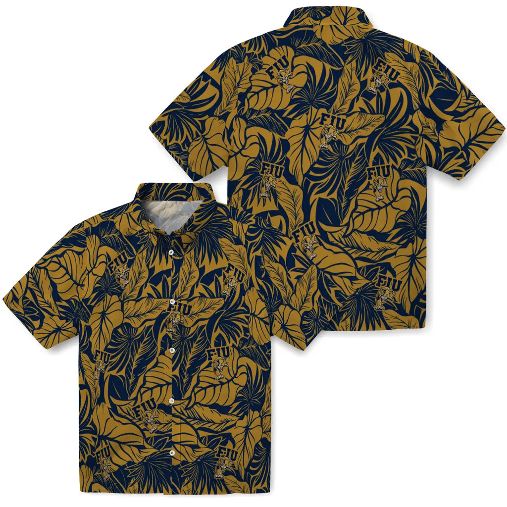 FIU Panthers Hawaiian Shirt - Monstera Layer | Moonbestprint