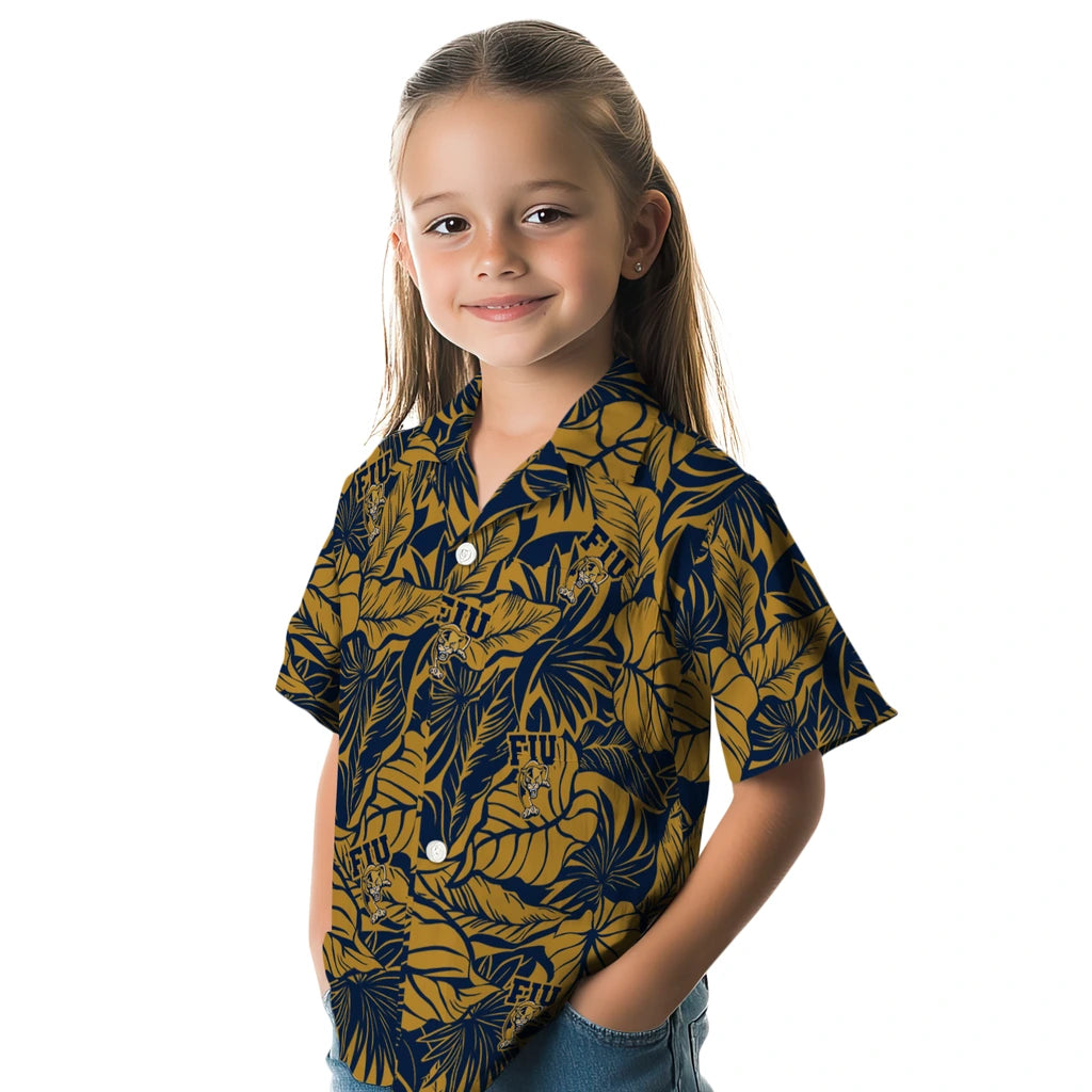 FIU Panthers Hawaiian Shirt - Monstera Layer | Moonbestprint