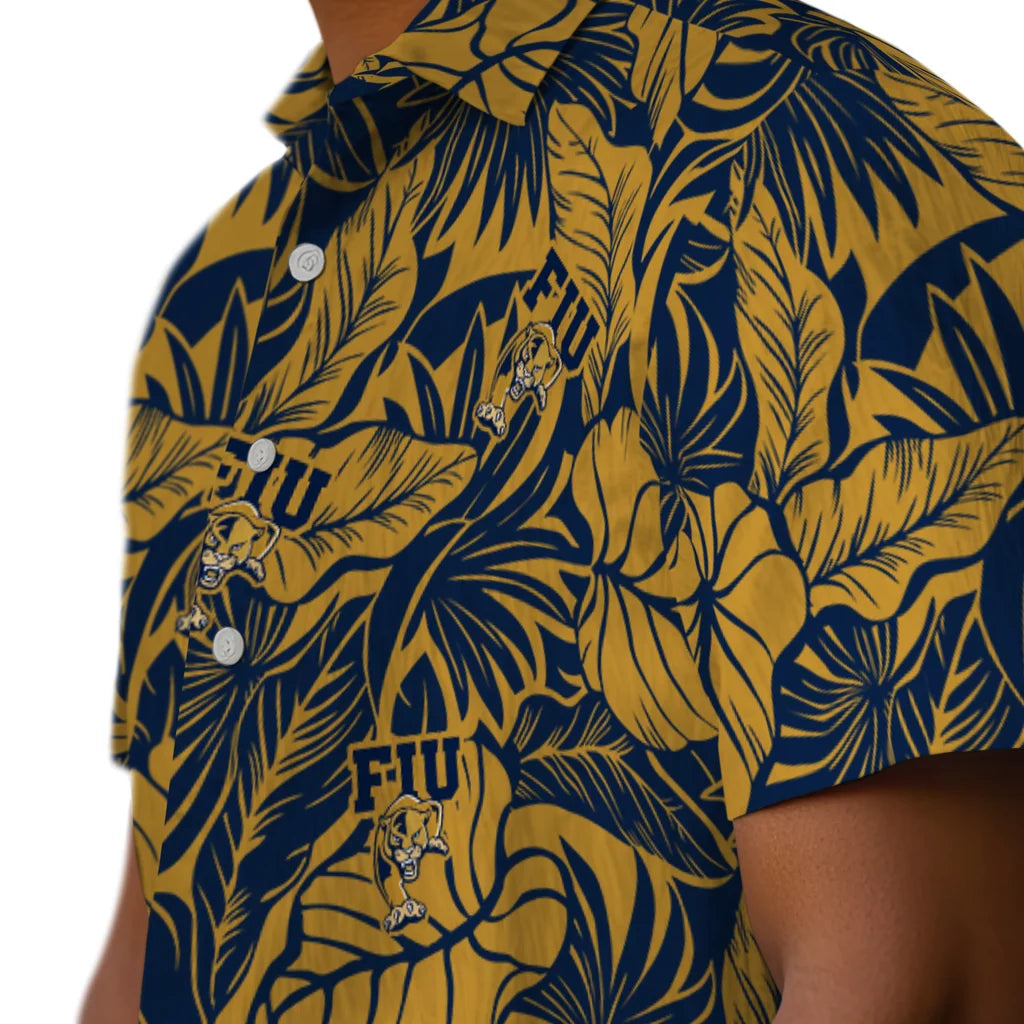 FIU Panthers Hawaiian Shirt - Monstera Layer | Moonbestprint