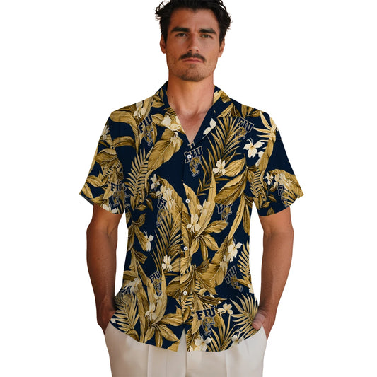FIU Panthers Hawaiian Shirt - Palm Leaves | Moonbestprint