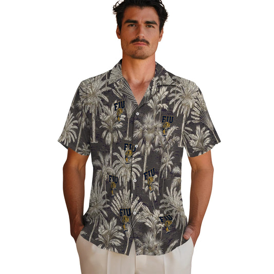 FIU Panthers Hawaiian Shirt - Vintage Palm Tree | Moonbestprint