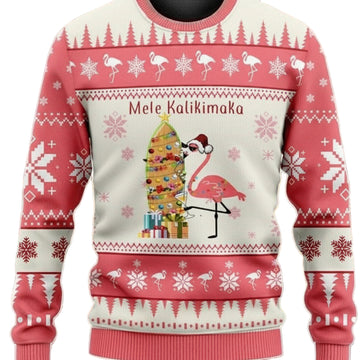 Flamingo Mele Kalikimaka Christmas Gift Sweater Hoodie ? Usalast