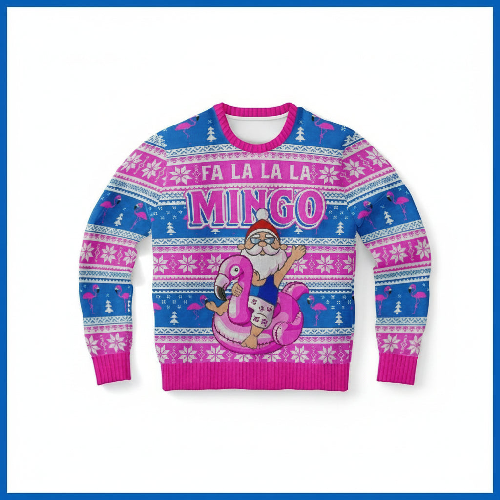Flamingo Xmas Santa Bird Camping 3d Ugly Christmas Sweater ? Usalast