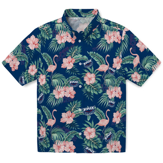 Florida Atlantic Owls Hawaiian Shirt - Flamingo and Hibiscus | Moonbestprint