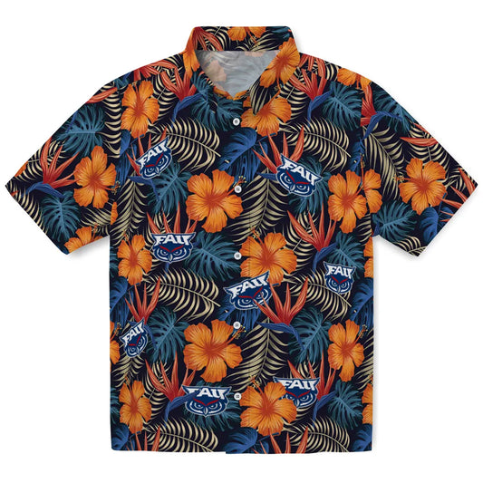 Florida Atlantic Owls Hawaiian Shirt - Hibiscus Foliage | Moonbestprint
