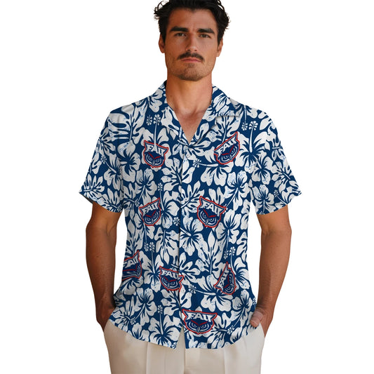 Florida Atlantic Owls Hawaiian Shirt - Hibiscus Motif | Moonbestprint