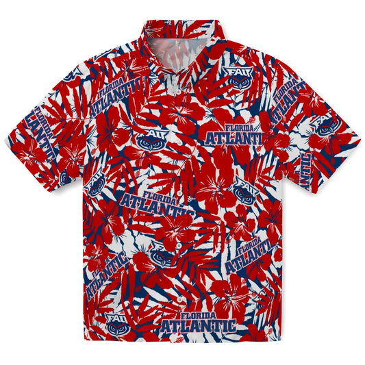 Florida Atlantic Owls Hawaiian Shirt - Hibiscus Overlay | Moonbestprint