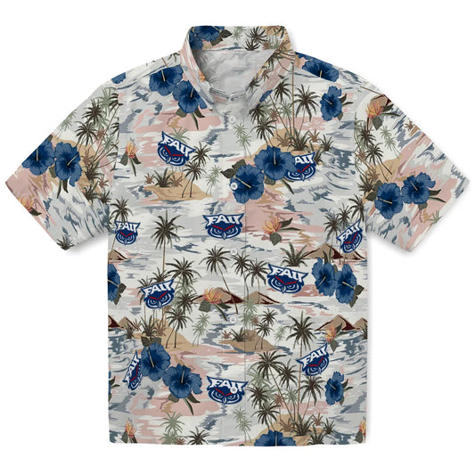 Florida Atlantic Owls Hawaiian Shirt - Hibiscus Seaside | Moonbestprint