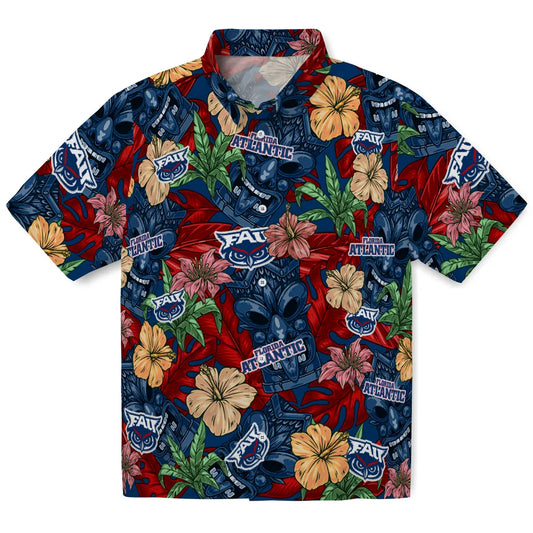 Florida Atlantic Owls Hawaiian Shirt - Hibiscus Tiki Jungle | Moonbestprint