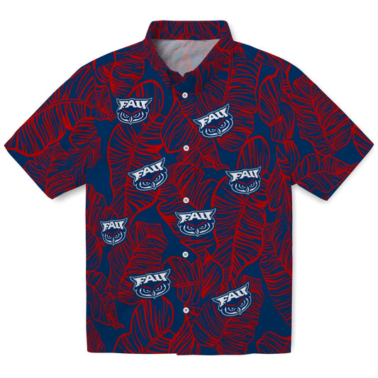 Florida Atlantic Owls Hawaiian Shirt - Leaf Outline | Moonbestprint