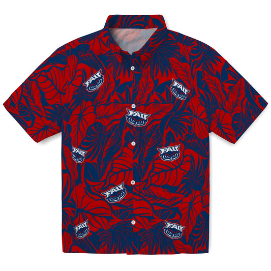 Florida Atlantic Owls Hawaiian Shirt - Monstera Layer | Moonbestprint