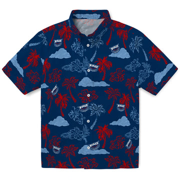Florida Atlantic Owls Hawaiian Shirt - Palm And Clouds | Moonbestprint