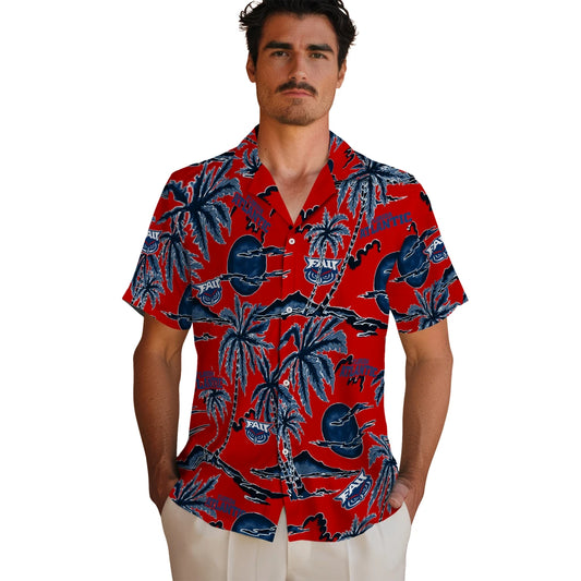 Florida Atlantic Owls Hawaiian Shirt - Palm Sunset | Moonbestprint
