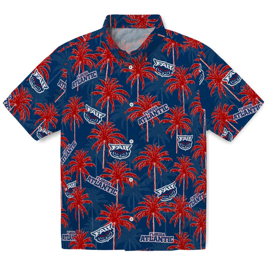 Florida Atlantic Owls Hawaiian Shirt - Palm Tree Motif | Moonbestprint