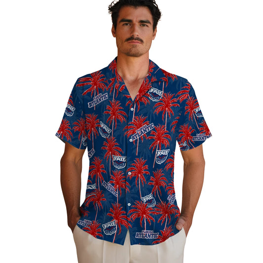 Florida Atlantic Owls Hawaiian Shirt - Palm Tree Motif | Moonbestprint
