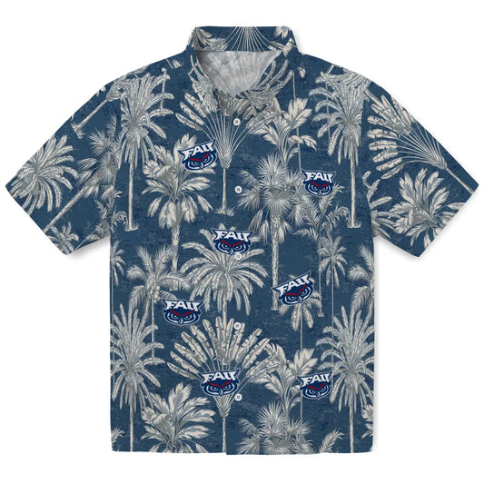 Florida Atlantic Owls Hawaiian Shirt - Vintage Palm Tree | Moonbestprint