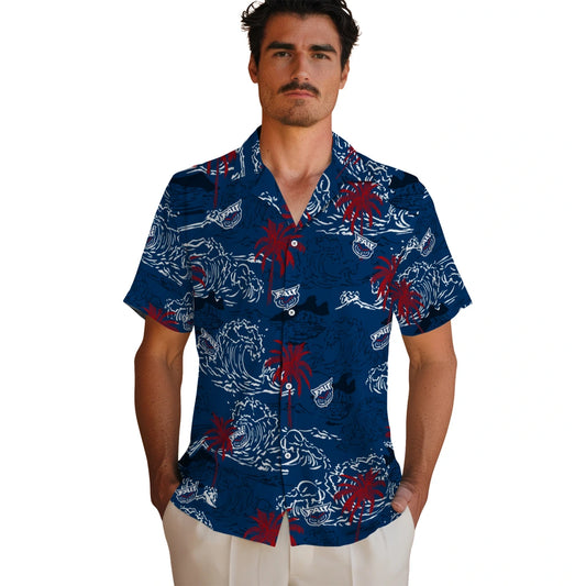 Florida Atlantic Owls Hawaiian Shirt - Wave Palm | Moonbestprint