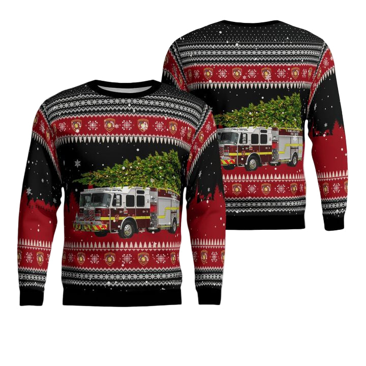 Florida Highlands County Fire Rescue Christmas AOP Sweater ? Usalast