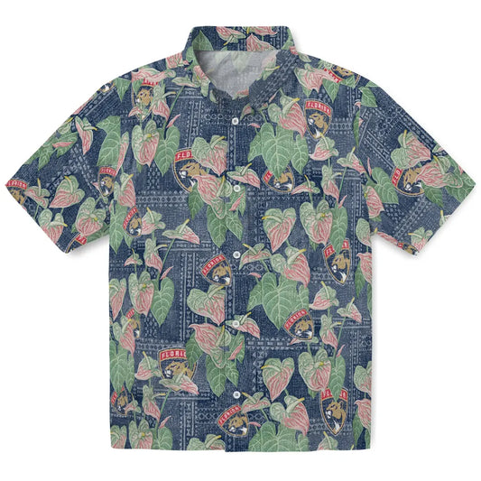 Florida Panthers Hawaiian Shirt - Anthurium Overlay | Moonbestprint