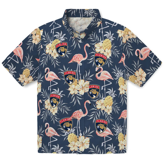 Florida Panthers Hawaiian Shirt - Flamingo Hibiscus | Moonbestprint