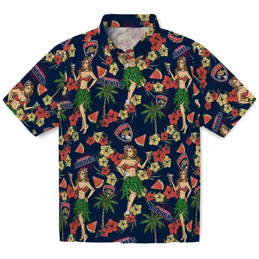 Florida Panthers Hawaiian Shirt - Hawaiian Girls Design | Moonbestprint