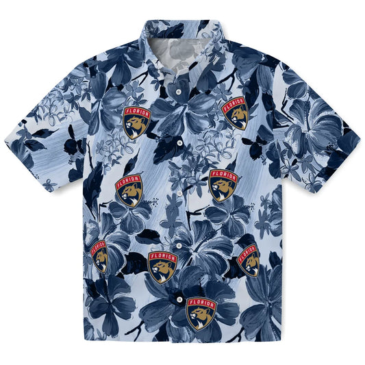 Florida Panthers Hawaiian Shirt - Hibiscus Arrangement | Moonbestprint