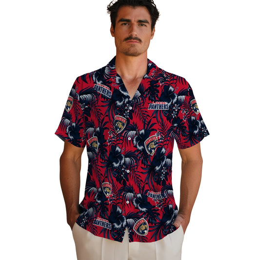 Florida Panthers Hawaiian Shirt - Hibiscus Exotic | Moonbestprint