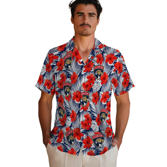 Florida Panthers Hawaiian Shirt - Hibiscus Fiesta | Moonbestprint