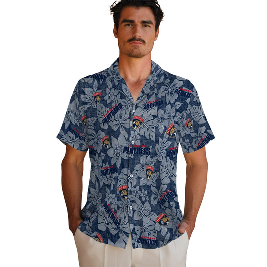 Florida Panthers Hawaiian Shirt - Hibiscus Oasis | Moonbestprint