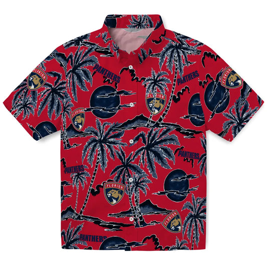 Florida Panthers Hawaiian Shirt - Palm Sunset | Moonbestprint