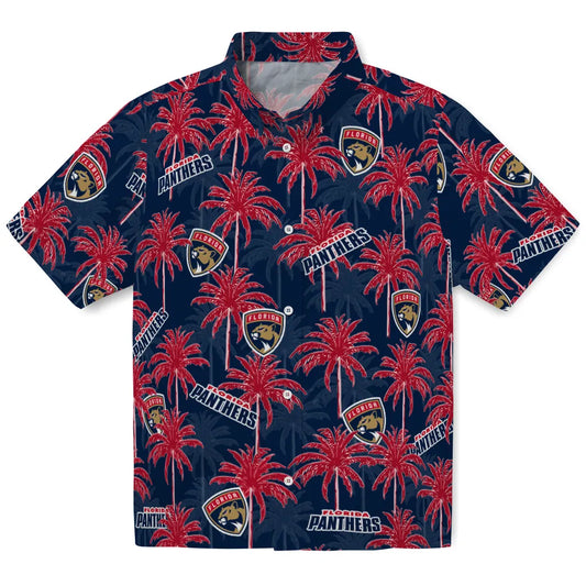 Florida Panthers Hawaiian Shirt - Palm Tree Motif | Moonbestprint