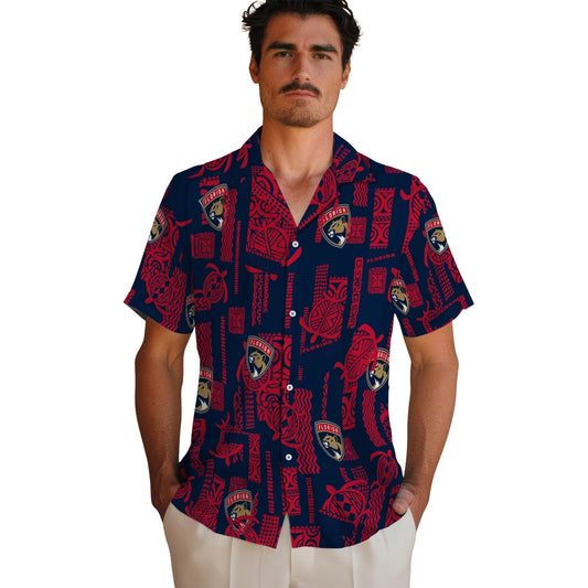 Florida Panthers Hawaiian Shirt - Turtle Lines | Moonbestprint