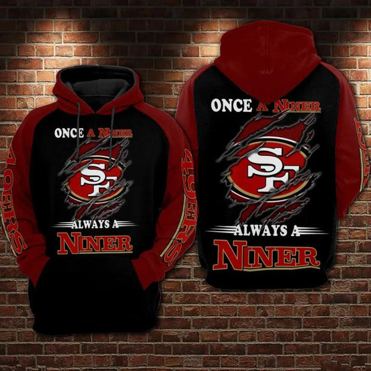 Football Always A Niner San Francisco 49ers NFL 3D All Over Print Hoodie -Moonbestprint