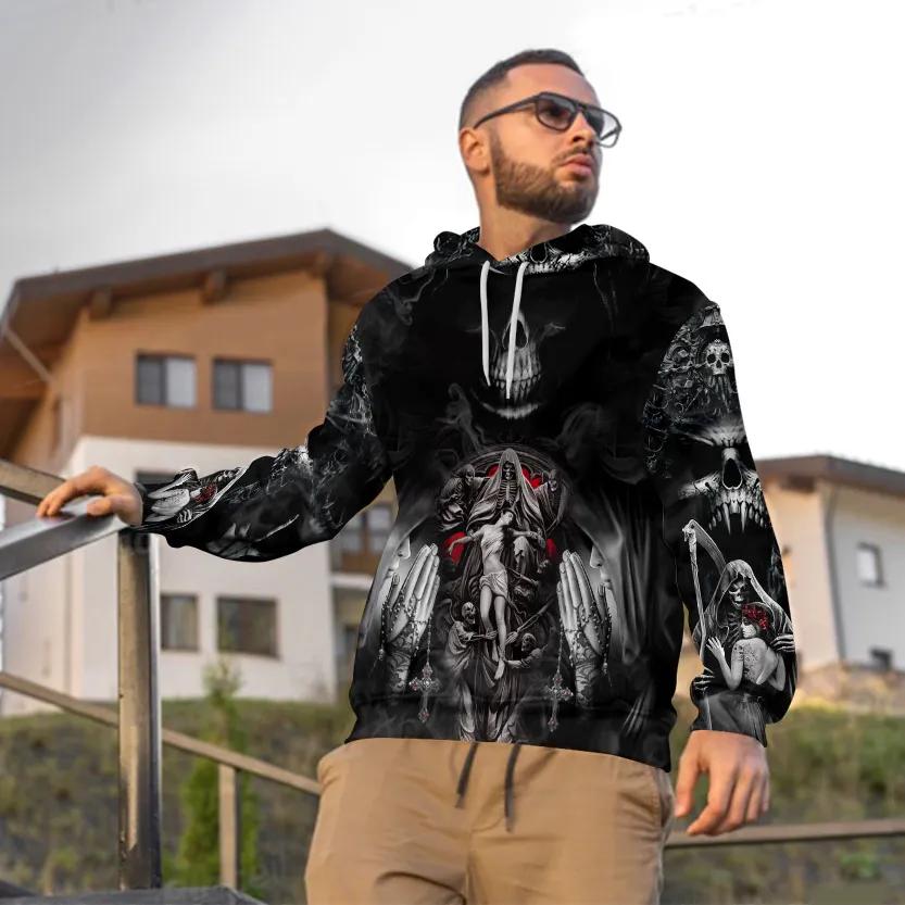 Forbidden Love Gothic Beauty The Death Angel Skull 3D All Over Print Hoodie -Moonbestprint