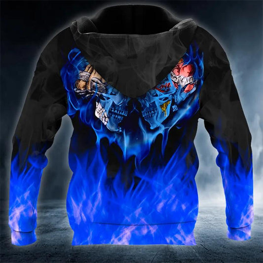Forever Together Couple Skull 3D All Over Print Hoodie -Moonbestprint