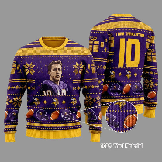 Fran Tarkenton 10 Minnesota Vikings Nfl Christmas Sweater ? Usalast