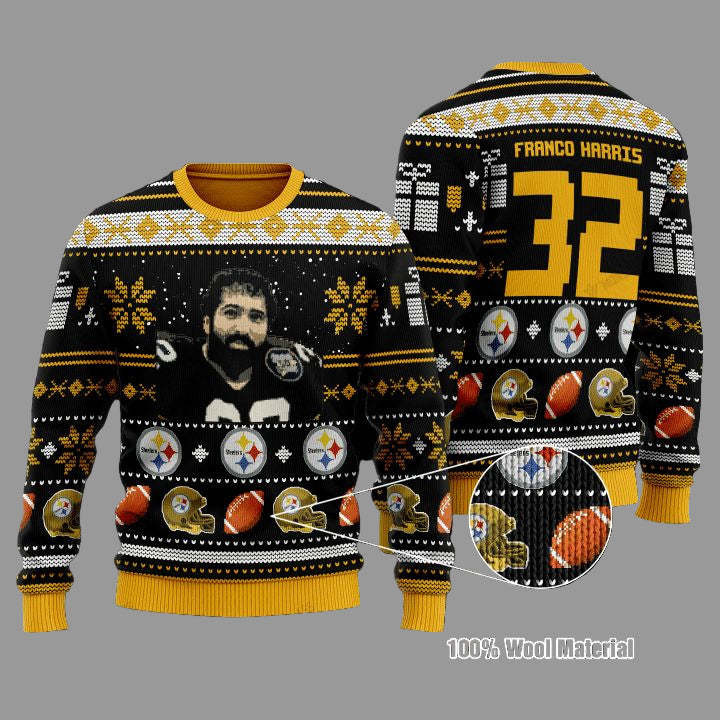 Franco Harris 32 Pittsburgh Steelers Nfl Christmas Sweater ? Usalast