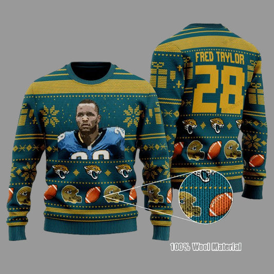 Fred Taylor 28 Jacksonville Jaguars Nfl Christmas Sweater ? Usalast
