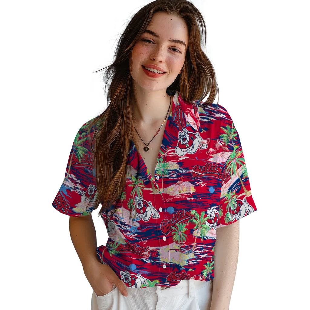Fresno State Bulldogs Flamingo Retreat 2026 Hawaiian Shirt – Moonbestprint