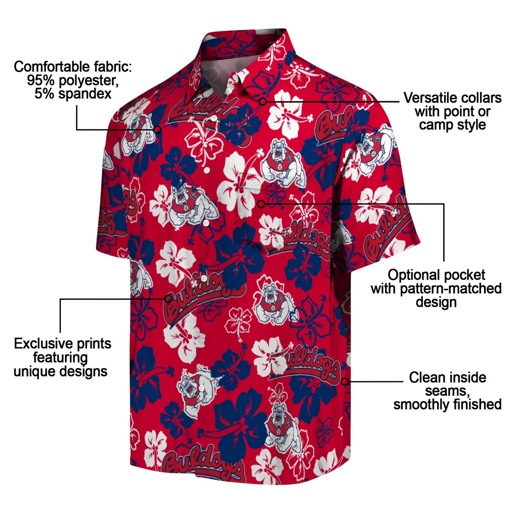 Fresno State Bulldogs Hibiscus Bloom Hawaiian Shirt – Moonbestprint