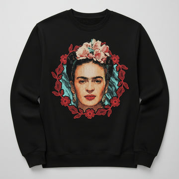 Frida Floral Frame Crewneck Sweater ? Usalast