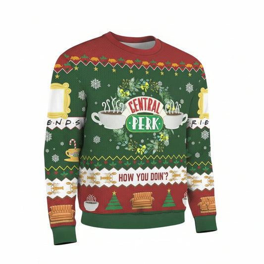 Friends Central Perk How You Doing Ugly 3D Christmas Sweater ? Usalast