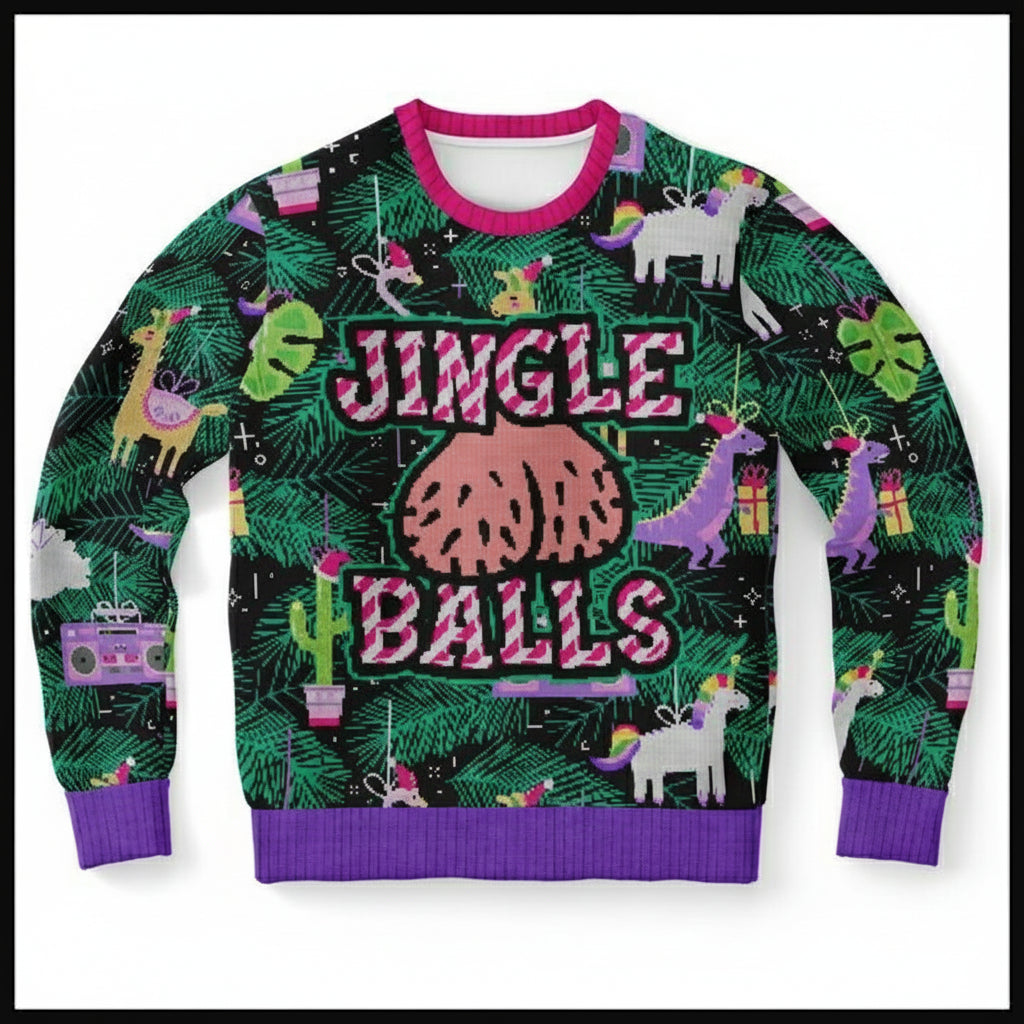 Funny Party Jingle Balls Adult Humour Men Balls 3d Ugly Christmas Sweater ? Usalast
