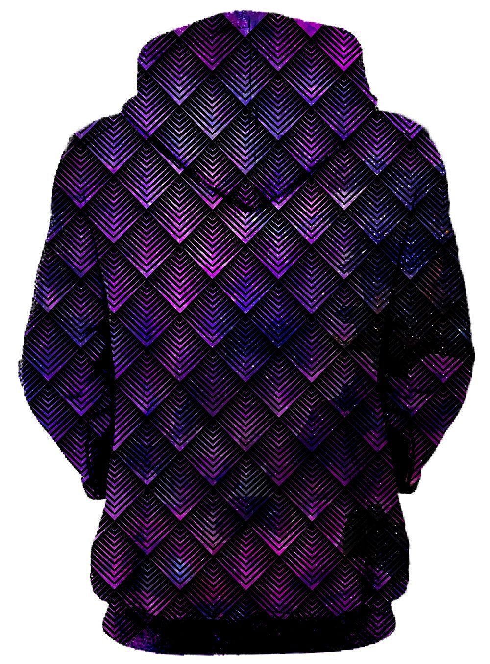 Galactic Dragon Scale Purple Unisex Zip-Up Hoodie -Moonbestprint